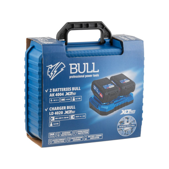 Набор аккумулятор 2х4 А*ч и зарядное устройство 2х4 А BULL XLTpro в чем. SET Набор аккумулятор 2х4 А*ч и зарядное устройство 2х4 А BULL XLTpro в чем. SET