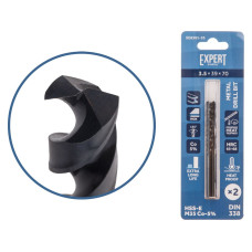 Сверло по металлу ц/х 3.5х39х70 мм HSS-Co, комплект из 2-х шт Black EXPERT STARTUL