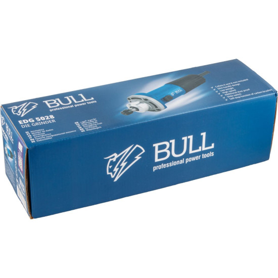 Прямая шлифмашина BULL EDG 5028 в кор. 500 Вт, 29500 об/мин, цанги 6 и 8 мм Прямая шлифмашина BULL EDG 5028 в кор. 500 Вт, 29500 об/мин, цанги 6 и 8 мм