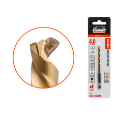 Сверло по металлу шестигр. 4.0х43х94 мм HSS-G TIN GEPARD