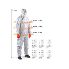 Защитный комбинезон JPC-100 (р-р XXXL), (розн. уп.) Jeta Safety
