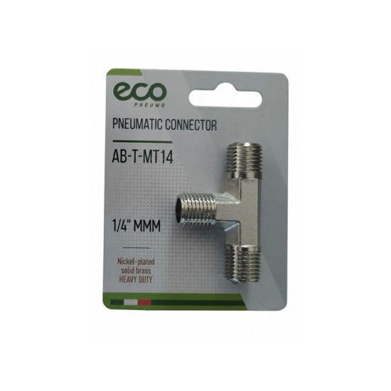 Соединение нар. резьба 1/4" Т-образное (латунь) ECO Соединение нар. резьба 1/4" Т-образное (латунь) ECO