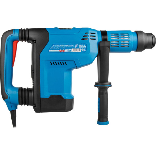 Перфоратор BULL BH 5001 в чем. 1500 Вт, 5-15 Дж, 50 мм, 2 реж. + 1 зуб., 1 сверло, SDS-max, рег. об. Перфоратор BULL BH 5001 в чем. 1500 Вт, 5-15 Дж, 50 мм, 2 реж. + 1 зуб., 1 сверло, SDS-max, рег. об.