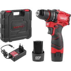 Аккум. дрель-шуруповерт WORTEX LX BD 1220 DLi 12В, 30 Нм, 2*1.5 Ач, патрон 10 мм, бесщёт.