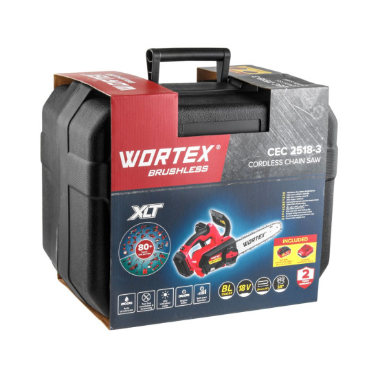 Аккум. пила цепная WORTEX CEC 2518-3 в чем. ALL1 XLT SET БЕСЩЕТ., 18 В, 25.4 см Аккум. пила цепная WORTEX CEC 2518-3 в чем. ALL1 XLT SET БЕСЩЕТ., 18 В, 25.4 см