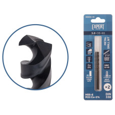 Сверло по металлу ц/х 3.0х33х61 мм HSS-Co, комплект из 2-х шт Black EXPERT STARTUL