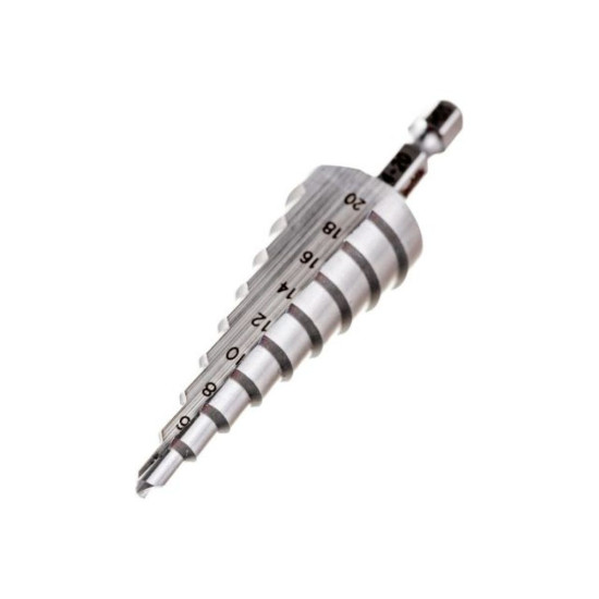 Сверло ступенчатое HSS с прямым желобком, 4-20x75, 1/4" MAKITA Сверло ступенчатое HSS с прямым желобком, 4-20x75, 1/4" MAKITA
