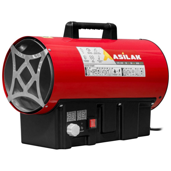 Нагреватель воздуха газовый ASILAK SLG-30000T прям., 30 кВт, термостат, переносной Нагреватель воздуха газовый ASILAK SLG-30000T прям., 30 кВт, термостат, переносной